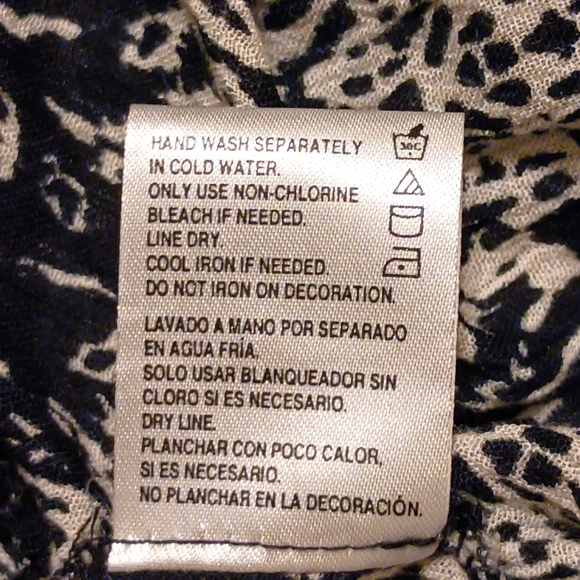 Bila Peasant Boho Black White Embroidered Flared Sleeve Womens Size Small Blouse - Picture 8 of 10